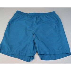 L.L. Bean Supplex Sport Shorts Mens  Blue Swim Trunks Elastic Waist Size Large